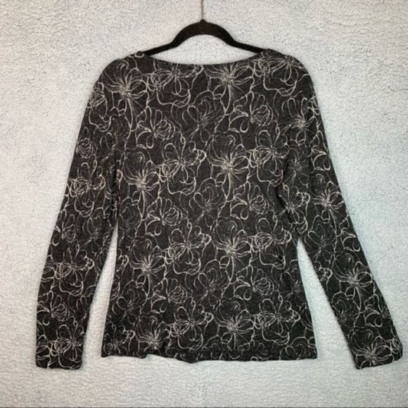 Royal Robbins Belle Rosa Twist Neck Grey White  Shirt Women's large - Picture 3 of 10